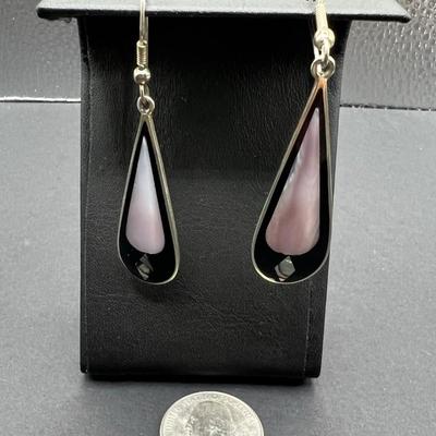 Mother of Pearl and Onyx Earrings