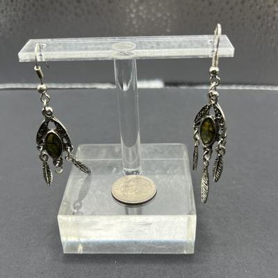 Abalone Silver dangle earrings