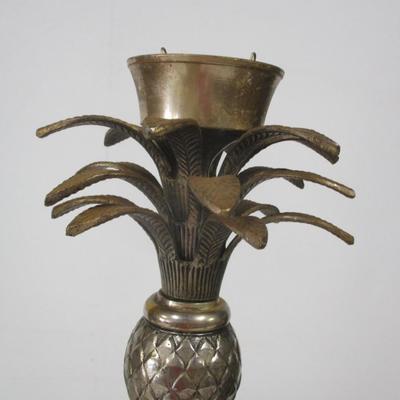 Tall Brass Palm Tree Candle Holders