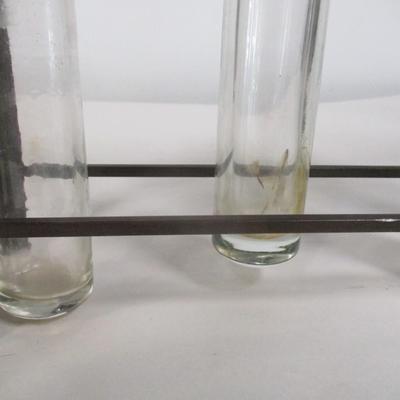 Glass Test Tubes With Metal Holder