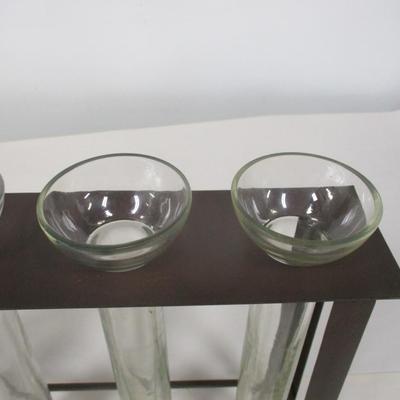 Glass Test Tubes With Metal Holder