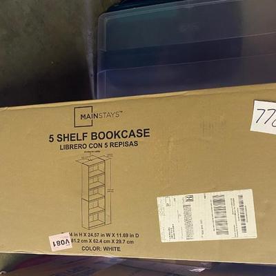 New in Box White 5 Shelf Bookcase