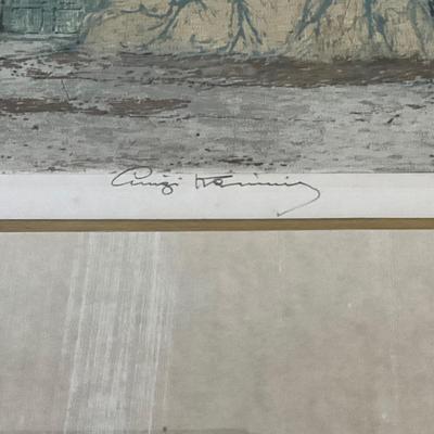 MB-1038 Original Signed Etching by LUIGI KASIMIR (1881-1962) "Santa Fe"