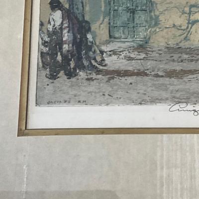 MB-1038 Original Signed Etching by LUIGI KASIMIR (1881-1962) "Santa Fe"