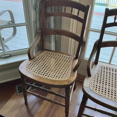 MB-1039 Set of Four Antique Cane Seat Chairs