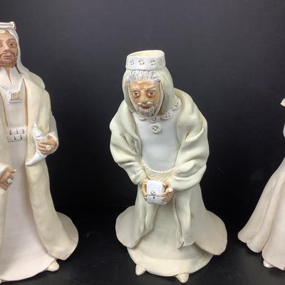 376 Clay Artisan Sculpted "Three Wise Men" by Virginia Perram