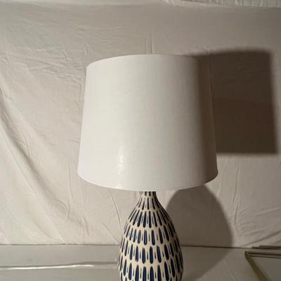 Modern Lamp & Pair of Framed Floral Prints (LR-RG)