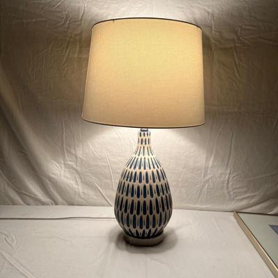 Modern Lamp & Pair of Framed Floral Prints (LR-RG)