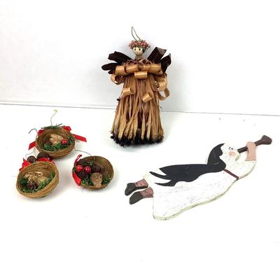 380 Protea FLower Angel & Bunny Rabbit Ornaments