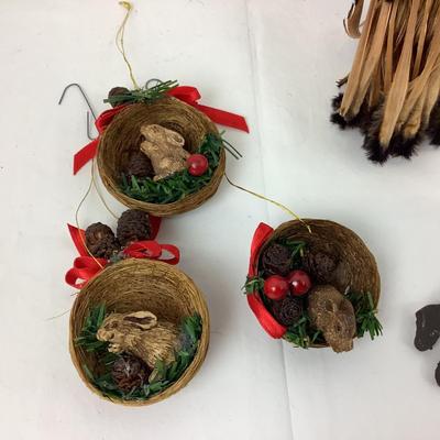 380 Protea FLower Angel & Bunny Rabbit Ornaments