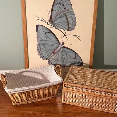 Edward Donovan Butterfly Print, Baskets & Pillow (PS-RG)