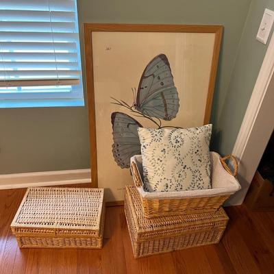 Edward Donovan Butterfly Print, Baskets & Pillow (PS-RG)