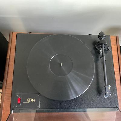 MB-1045 Vintage SOTA Satin Black "Comet" Turntable and Blue Point Cartridge Head