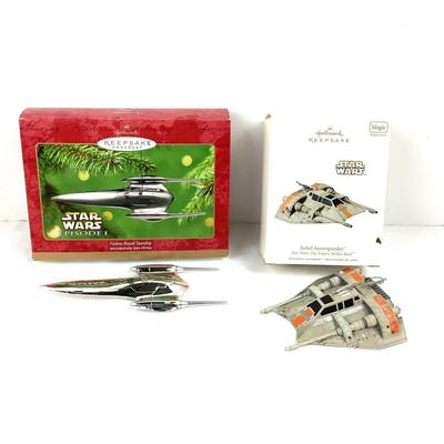 Lot 388 Pair of Vintage Star Wars Hallmark Ornaments with Boxes