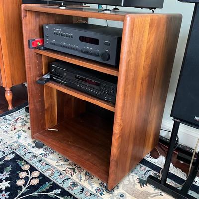 MB-1049 Custom Wood Design Walnut Finish Stereo /Audio Cabinet