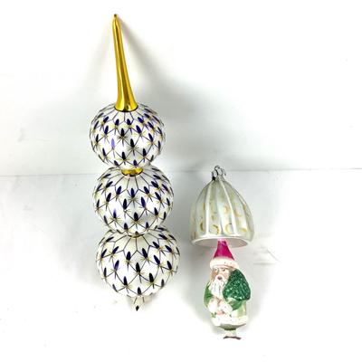 Lot 390. Pair of Christopher Radko Blown Glass Ornaments ( AS IS )