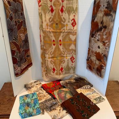 MH-1051 Lot of 10 Silk /Cotton/ Polyester Ladies Scarves