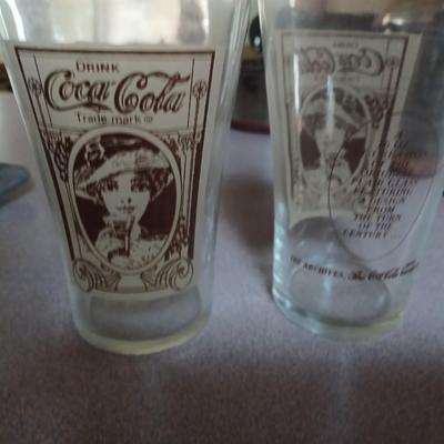 Vintage Coca Cola 16oz Glass Recreation of the Original Flair Glasses (2)