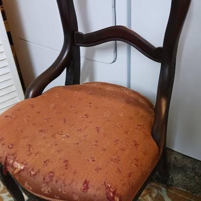 2 Antique hand-carved victorian side chairs