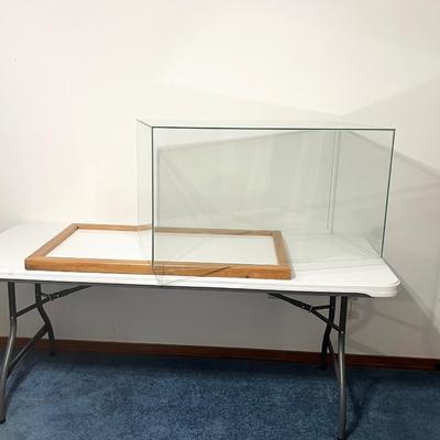 Large Glass Display Box With Wood Base