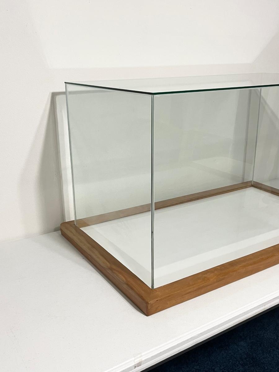 Large Glass Display Box With Wood Base
