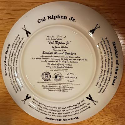Cal Ripken Jr Signed Collector's plate with COA