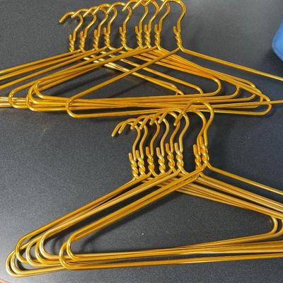 21 Gold metal hangers