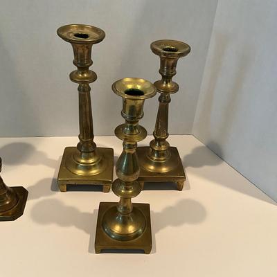 LR-1066 Vintage Brass Footed Candlesticks