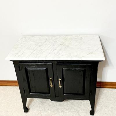 Black Wood Cabinet ~ With Marble Top