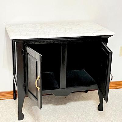 Black Wood Cabinet ~ With Marble Top