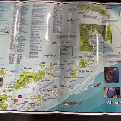 British Virgin Island map and Paul Simon book