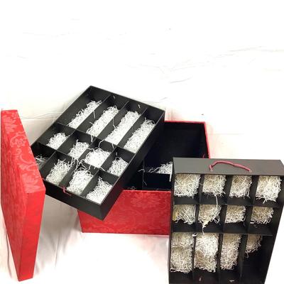 Lot 393   Red Damask Christmas Ornament Storage Box ( #2 )