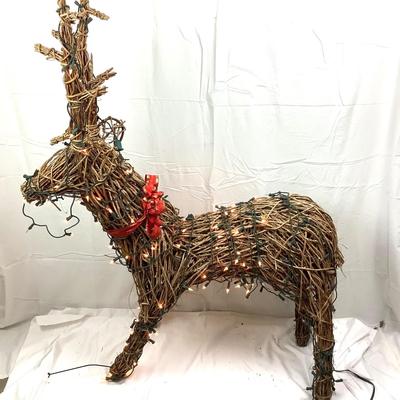 Lot 394  Vintage Battery Powered Lighted Grape Vine Reindeer