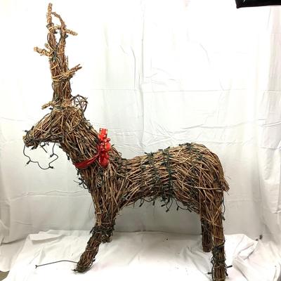 Lot 394  Vintage Battery Powered Lighted Grape Vine Reindeer
