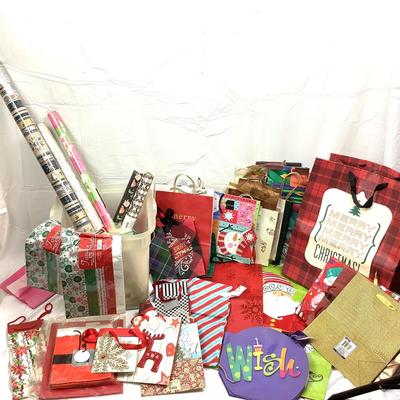 Lot 395  Holiday Gift Bags & Wrap