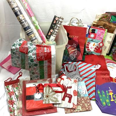 Lot 395  Holiday Gift Bags & Wrap