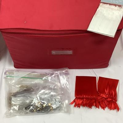 Lot 397 Pair of Canvas Christmas Ornament Storage Boxes
