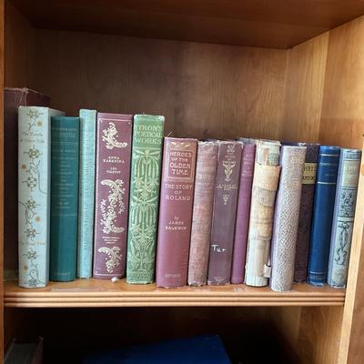 LR-1076 Lot of Antique Books- Byron's Poetical Works, Aristotle, Travels of Marco Polo, and more