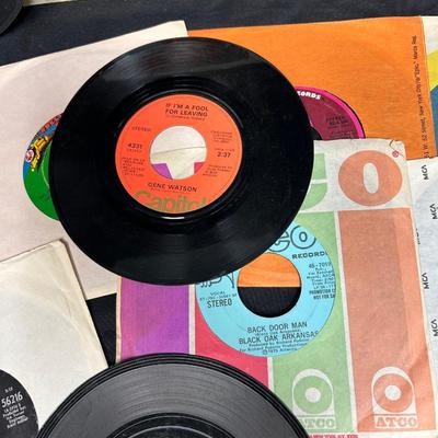 Mixed Genre Lot of Vintage 45rpm Record Album Singles Elton John Janis Joplin Tina Turner Bad Company