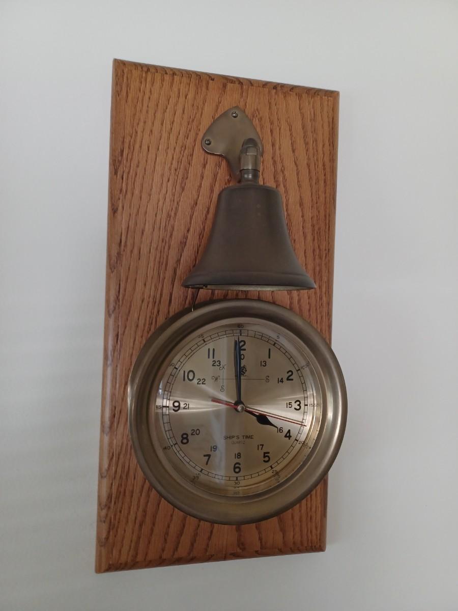 Vintage quartz ships bell clock