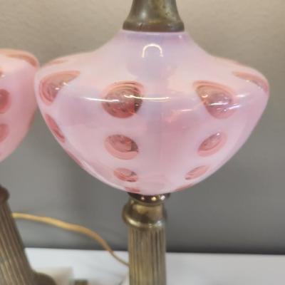 Antique pink lamps