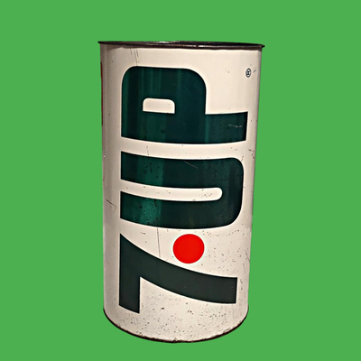 Vintage 7Up Trash Can