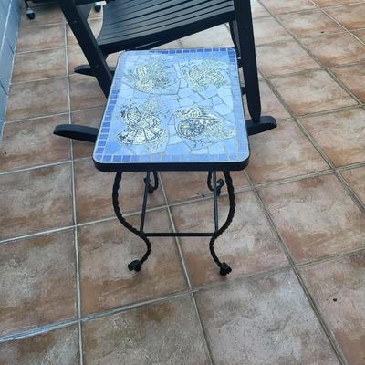 Black Rocking Chair with Small Table