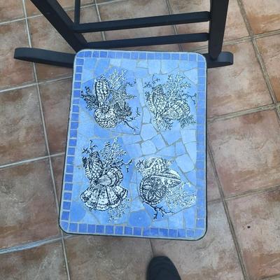Black Rocking Chair with Small Table