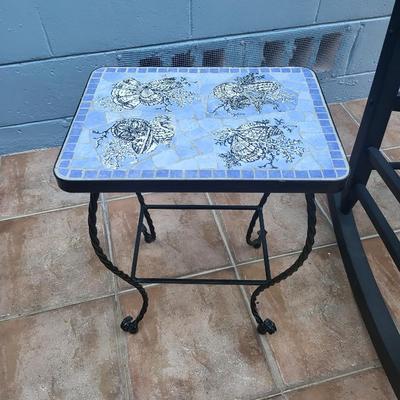 Black Rocking Chair with Small Table