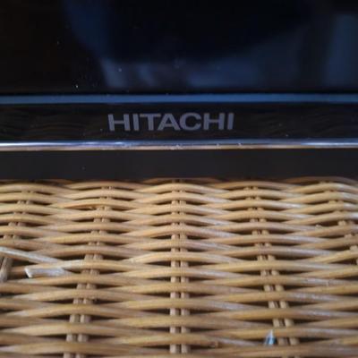 Hitachi 32 inch TV with 3 Drawer Rolling Wicker File Tower