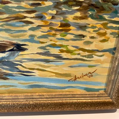 LR-1099 Large Original Acrylic Waterfowl Painting by Carla Huber