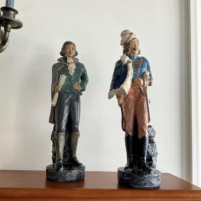 LR-1102 Pair of Antique Chalkware Figures