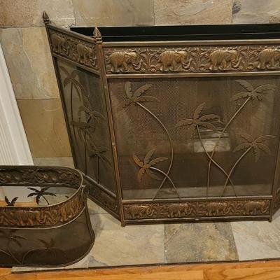 Metal Fireplace Screen Lot