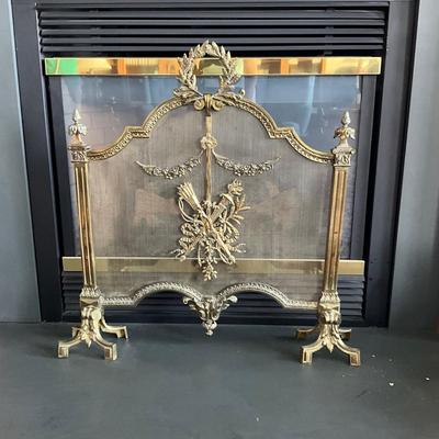 LR-1104 Antique Brass French Firescreen